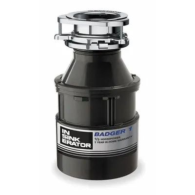 IN-SINK-ERATOR BADGER 1 Residential Garbage Disposal, 1/3 hp, 26 oz - Residential Garbage Disposals