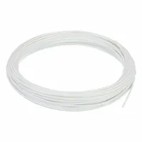 Round HDPE welding rod for plastic fabrication and repair. White, 3/16 in diameter, 92 ft length, 1 lb weight. Used with hot air or extrusion welding equipment to bond HDPE components in applications requiring watertight joints