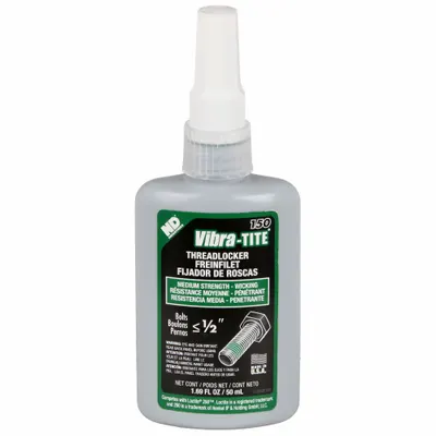 VIBRA-TITE Wicking Medium-Strength Threadlocker: 150, Green, 1.69 fl oz, Bottle, 1 EA (MPN 15050) - Wicking Medium-Strength Threadlockers (Green)
