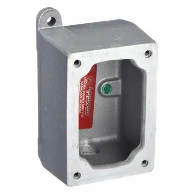 APPLETON ELECTRIC Mounting Body: 1 Gangs, Iron, 1/2 in Hub Size, Dead End - 1-Gang Hazardous Location Electrical Boxes
