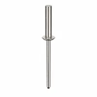 This domed-head blind rivet has a 0.156-inch diameter and a 2 5/77-inch overall length, with a 3/4-inch body length. It is designed for general-purpose joining where access is limited to one side, such as sheet metal assembly and maintenance tasks. Supplied in a 500-pack