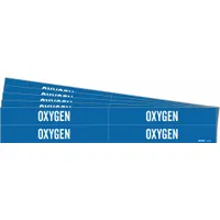 Pipe Marker: Oxygen, Blue, White, Fits 3/4 to 2 3/8 in Pipe O.D., 4 Pipe Markers, 5 PK (MPN 7211-4-PK)