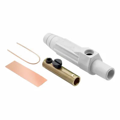 LEVITON Single Pole Inline: Female, White, 600V AC/600V DC, 150 A, Single Set Screw Termination - Plugs with Set Screw Terminations