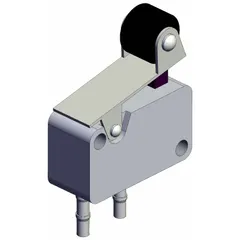 This VM1000 Series shuttle valve features a roller actuator and bottom-ported body with 2 ports and 4 mm push-on connections. It is used in pneumatic systems to direct flow from one of two sources to a single outlet, suitable for applications requiring manual directional control.