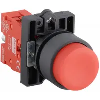 DAYTON Extended Push Button Operator: Non-Illuminated, Extended Profile, Non-Metallic, 22 mm, 1NC