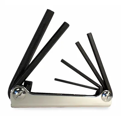 EKLIND Hex Key Set: 1 - 5 Pieces, Fold-Up Hex, Folding, Metric, Std End, Short - Folding Key Sets