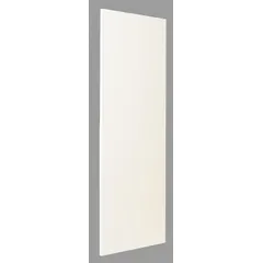 This laminate partition panel from ASI GLOBAL PARTITIONS is used to construct bathroom stalls in commercial restrooms. It features a matte Almond finish and a particle board inner core, with dimensions of 58 inches in height, 34 inches in width, and 1 inch in thickness.