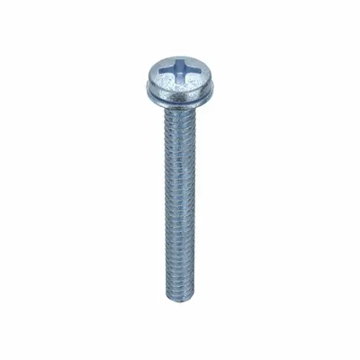 SEMS Screw: Internal Tooth, #6-32 Thread Size, 1 1/4 in Lg, Steel, Zinc-Plated - Machine Screws with Internal Tooth Lock Washers