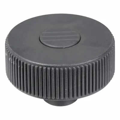 KIPP Hand Knob: Knurled, Plastic w/ SS Thread, M12 Thread, 18 mm Thread Lg, 63 mm Dia - Knurled Knobs with Threaded Hole