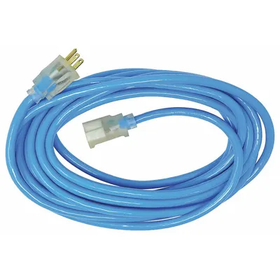 SOUTHWIRE Extension Cord: Outdoor Use, 25 ft Lg, Outlet, 5-15P, 12/3, SJTW, Blue - Outdoor Extension Cords with Single Outlet