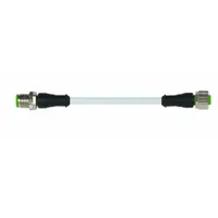 Cordset: M12 Male Straight X M12 Female Straight, 4 Pins, Gray, PUR, 1 m Cable Lg, 22 AWG Wire Size (MPN 7000-40021-2340100)