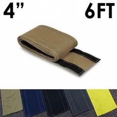 This 4-inch wide, 6-foot long nylon cable floor cover in taupe uses a hook-and-loop closure to secure and organize cables on floors. It provides a low-profile solution for pedestrian and light vehicular traffic areas, reducing tripping hazards while protecting cables.