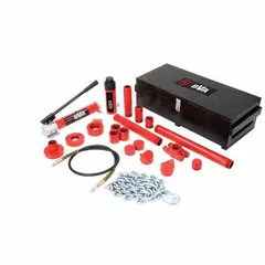 Maintenance set for 20-ton hydraulic cylinders and attachments. Includes model numbers HT2005 and P1000. Used for pressing, bending, and lifting in industrial maintenance tasks.