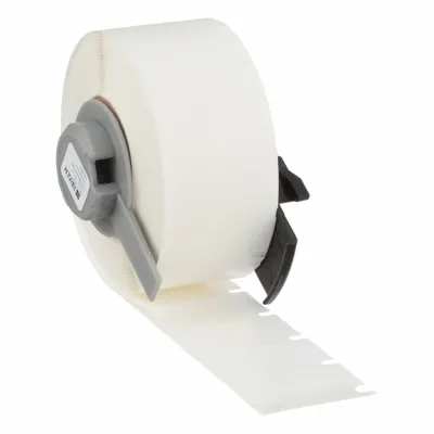 BRADY Wraparound Label: 3/4 in x 1/2 in, Vinyl, Black on White - Brady Precut Label Rolls
