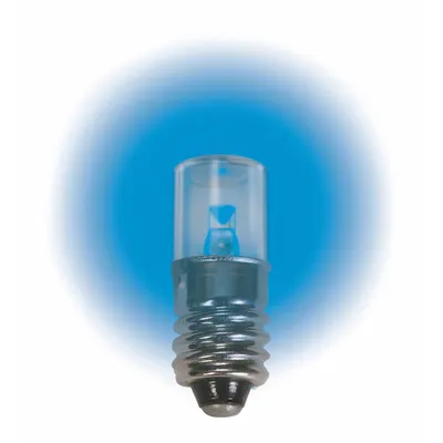 OEM Miniature Screw Base (E10) T3-1/4 Tubular Lamp, 12.8V DC, Blue - Mini Screw Base (E10) Miniature Lamps