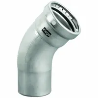 VIEGA MEGAPRESS Crimp Elbow Fitting: 4 in Pipe x 4 in Pipe Size, FTG x Press-fit, FKM (MPN 98505)