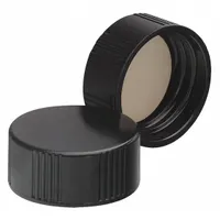 Cap: 27 mm Dia, Black, Phenolic, Rubber, 24-400 mm Screw Closure Size, Autoclavable, Colored (MPN 240218)