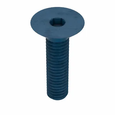 METRIC BLUE Socket Flat Head Screw: M6x1.00 Thread Size, 25 mm Lg, Flat, Blue Phosphate - Flat Head Socket Cap Screws
