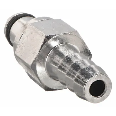 COLDER Quick Connection Insert: Insert, 1/8 in ID Size, Barbed, Brass - Chrome-Plated Brass Quick-Disconnect Tube Fittings