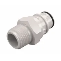 Quick Connection Coupling: Straight, 1/2 in Pipe Size, Quick-Disconnect Coupler x NPT, Polysulfone (MPN HFCD24835)