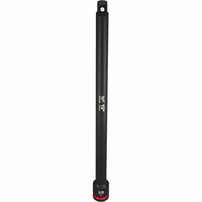 MILWAUKEE Impact Extension: 3/8 in Input Drive Size, 3/8 in Output Drive Size, 10 in Overall Lg - 3/8" Drive Impact Socket Extensions