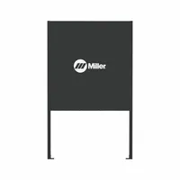 This modular steel panel measures 6 ft wide by 6.5 ft high with a black finish. It is used to construct welding booths, providing a barrier that contains sparks, UV light, and fumes in industrial environments