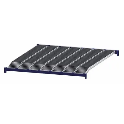 UNEX ROLLER RACK Gravity Flow Shelf: Tilt, 96 in x 96 in x 84 in, 3,000 lb Shelf Capacity - Flow Lane Shelf Levels for Boltless Flow Racks