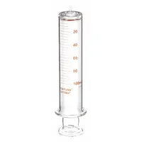 FORTUNA Reusable Glass Syringe: 100 mL Capacity - mL, Luer Slip, Borosilicate Glass, Reusable (MPN 7.102-51)