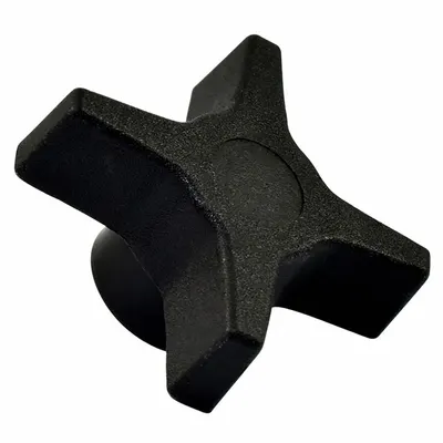 INNOVATIVE COMPONENTS Hand Knobs: 4 Point, Plastic – Steel/Zinc, M10 Thread - 4-Arm Knobs with Threaded Hole