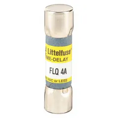 Time-delay cylindrical fuse rated 4 A, 500 V AC, 300 V DC. Midget size 13/32 in x 1 1/2 in. Provides overcurrent protection with delayed response for circuits with inrush currents, such as motor starters and control transformers.