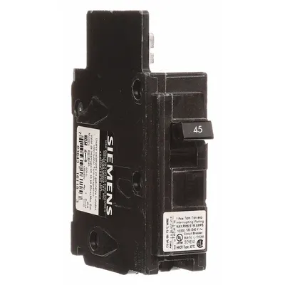 SIEMENS BQ1B045 Miniature Circuit Breaker, 45A, 120V AC, 1-Pole, Bolt-On - BQ & BQH Series, Bolt-On Siemens Miniature Circuit Breakers