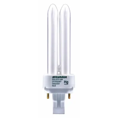 LEDVANCE/ SYLVANIA Compact Fluorescent Bulb: 4-Pin (G24q-1), T4, Fluorescent, 2700K - CFL Double Twin-Tube Plug-In Lamps