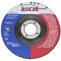 SAIT Depressed Center Cut-Off Wheel: Type 27, 6" x 0.045" x 7/8", Aluminum Oxide, 60 Grit (MPN 22390)