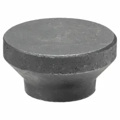 Steel round swivel pad for C-clamps, with a jump-ring design. Overall length of 5/16 inch. Provides a pivoting contact surface to distribute clamping force and protect workpieces in metalworking, woodworking, and general industrial applications.
