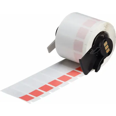 BRADY Wraparound Label: 1 1/2 in x 1/2 in, 1/2 in, Vinyl, Red (Matte) - Brady Precut Label Rolls