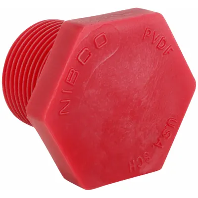 NIBCO Hex Head Plug: Polyvinylidene, 1 1/2 in Fitting Pipe Size, Schedule 80 - UV-Resistant Schedule 80 Pipe Fittings