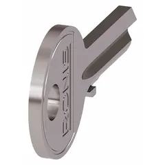 Replacement key with Key Code 455 for Siemens 3SU RONIS Series Key Release Operators. Used with key-operated selector switches and pushbuttons in industrial control panels for access control and machine safety lockout applications.