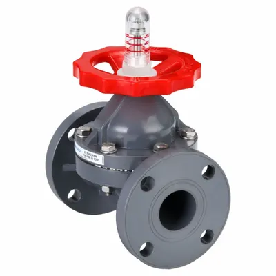 HAYWARD Diaphragm Valve: 2 in, PVC, 2-Way, Flange x Flange, 150 psi Max Pressure (CWP) - PVC Diaphragm Valves for Chemicals with Position Indicators