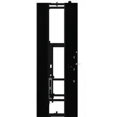 This electric folding dock is designed for use with compatible ladders, providing a stable platform for access at height. Constructed of steel with a black finish, it features no locking mechanism. Suitable for industrial and maintenance environments where temporary elevated access is required.