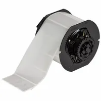 Pre-Cut Label Stock Roll: 1 1/4 in x 2 3/4 in, 2 3/4 in x 1 1/4 in, Metalized Polyester, Silver (MPN B33-7-435)
