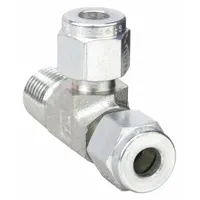 Compression Tee Fitting: 1/4 in OD x 1/4 in Pipe x 1/4 in OD Size, 1/4"-18 Thread Size, Steel (MPN 4MRT4N-S)