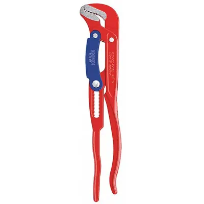 KNIPEX Pipe Wrench: Alloy Steel, 2 3/8 in Jaw Capacity, Serrated, 17 in Overall Lg - Swedish Pipe Wrenches