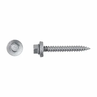 ITW BUILDEX Self-Drilling Screw: #9 Size, 1 1/2 in Lg, Steel, Climaseal, Hex Washer - Wood-to-Metal-Joining Self-Drilling Sealing Screws