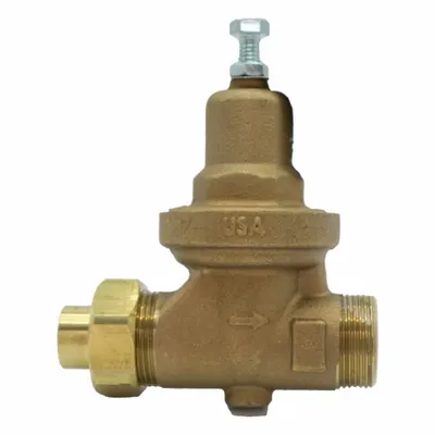 APOLLO Water Pressure Reducing Valve: NPT x Solder, 1 in Pipe Size, Bronze - High Capacity Water Pressure Regulators