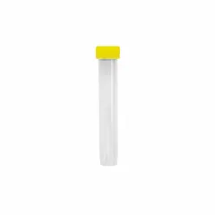 APPROVED VENDOR 15 mL Polypropylene Transport Vial with Yellow Cap, Natural Body, 17 mm Neck