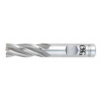 OSG Square End Mill: Cobalt, TiN Coated, 4 Flute, 1/4" Mill Dia, 5/8" LOC - General Purpose Cobalt Square End Mills