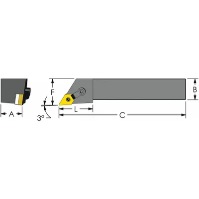 ULTRA-DEX USA MDJNL 20-4D Indexable Turning & Profiling Toolholder - Indexable Turning & Profiling Toolholders