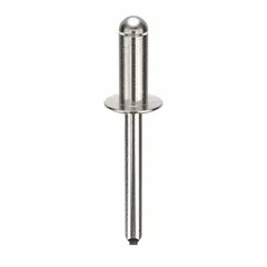 Inch-series domed-head blind rivet with 0.249" diameter, 1 59/64" overall length, and 19/32" body length. Used for fastening materials where only one side is accessible, common in metal fabrication, automotive assembly, and HVAC ductwork. Supplied in a 100-piece pack.