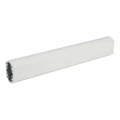 Aluminum support arm tubing for constructing flexible support arm systems. Used to position control panels, monitors, and operator interfaces in industrial environments. Overall height 3.35 inches, overall width 2.32 inches.