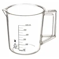 APPROVED VENDOR Beaker: Low Form with Handle, Polymethylpentene, Clear, 600 mL, 109.5 mm Outside Dia